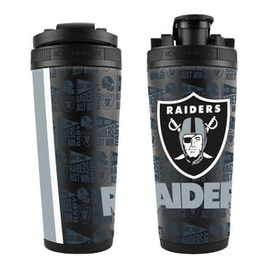 LAS VEGAS RAIDERS BLACK 26OZ 4D STAINLESS STEEL ICE SHAKER