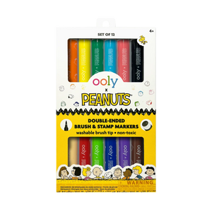 Peanuts Snoopy Double-Ended Brush & Stamp Markers Set of 12