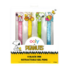 Peanuts Snoopy Black Ink Retractable Gel Pens Set of 4