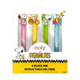 Peanuts Snoopy Black Ink Retractable Gel Pens Set of 4