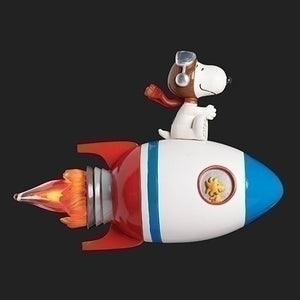 4" Snoopy on Rocket Nighlight with Flicker Bulb