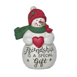 Friendship Is A Special Gift Snowman with Christmas Holly