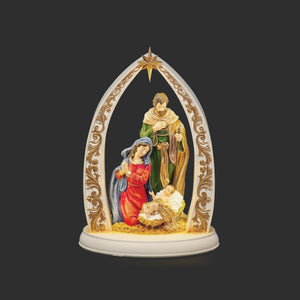 10"H LIGHTED HOLY FAMILY ARCH WITH STAR