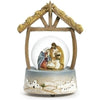 8" Holy Family Nativity Music Water Globe Under Manager Plays Silent Night