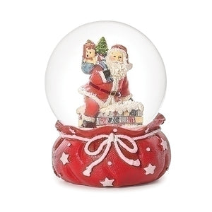 5.5" Santa Delivering Presents with Toy Bag Base 100mm Water Globe