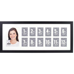 School Years Collage Frame with 13 Openings for 1st Grade to Graduation