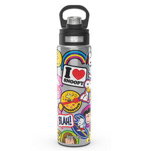 Peanuts™ Snoopy and Friends Sticker Collage 24 Oz. Stainless Steel Tervis Wide Mouth Water Bottle with Deluxe Spout Lid