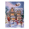Colorful Christmas House Suede Garden Flag