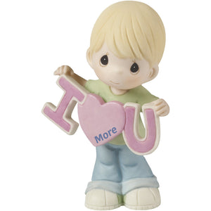 Precious Moments Love You More, Bisque Porcelain Boy Figurine