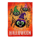 Happy Halloween Spiders Applique House Flag