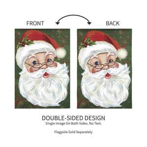Merry Santa Face Applique Garden Flag