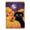 Pumpkin Patch Cat Applique Garden Flag