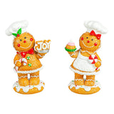 Sprinkled Frosting Gingerbread Man or Woman Standing Figurine 5.75"