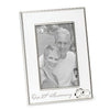 Our 25th Anniversary Silver Rings White Picture Frame Holds 4"x6" Vertical Photo