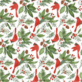 Red Cardinal Birds and Holly Holiday Sherpa Blanket Throw 50"x60"