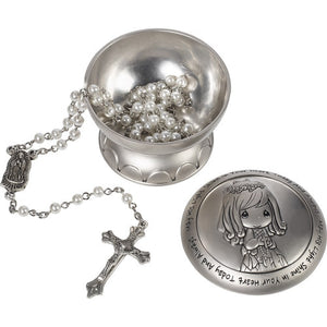 Precious Moments May His Light Shine In Your Heart Today And Always, Rosary Box With Rosary, Girl