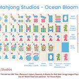 Ocean Bloom American Mahjong Tile Set (166 Tiles)