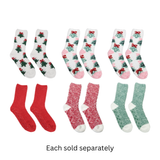 2-Pair Heathered Tree and Bow Therapeutic Spa Socks
