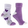 2-Pair Butterfly Bliss Therapeutic Spa Socks - infused with Shea Butter & Lavender