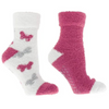 2-Pair Butterfly Bliss Therapeutic Spa Socks - infused with Shea Butter & Lavender