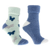 2-Pair Butterfly Bliss Therapeutic Spa Socks - infused with Shea Butter & Lavender