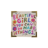2.5" Beautiful Girl You Can Do Hard Things Corner Magnet with Cardboard Easel