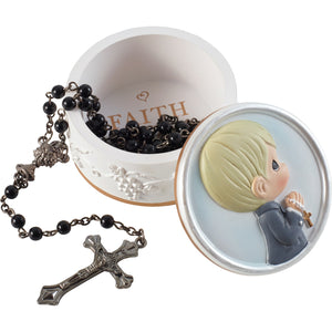 Precious Moments Faith Is The Light That Guides You Boy Rosary Box with Rosary