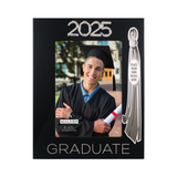 2025 Graduate Black Picture Frame Holds Tassel and 5"x7" Photo