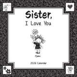 Blue Mountain Arts Sister I Love You 2026 Wall Calendar