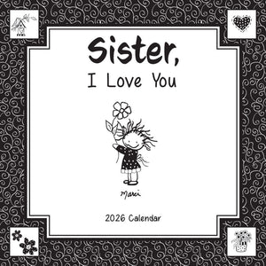 Blue Mountain Arts Sister I Love You 2026 Wall Calendar