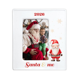 2026 Santa and Me Picture Ceramic Frame with Santa Illustration Holds 4" x 6" Vertical Photo