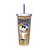 Snoopy Congratulations Graduate 20 Oz. Glitter Cup with Straw