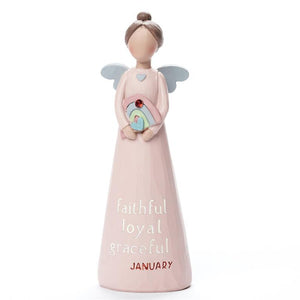 Birthstone Angel 5.25" Figurine January Faithful Loyal Grateful