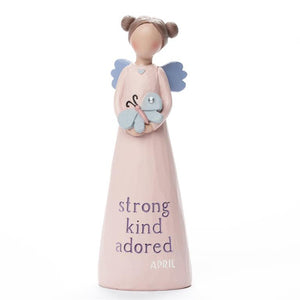 Birthstone Angel 5.25" Figurine April Strong Kind Adored