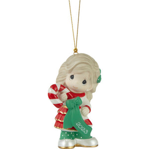Precious Moments Sweet Christmas Wishes 2023 Dated Girl Ornament