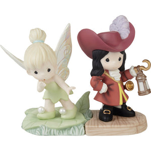 Precious Moments Life Is A Daring Adventure Disney Tinker Bell and Captain Hook 2-Piece Figurine Set
