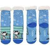 Precious Moments Peanuts Snoopy Joe Cool By Dog House Blue Sherpa Lined Socks