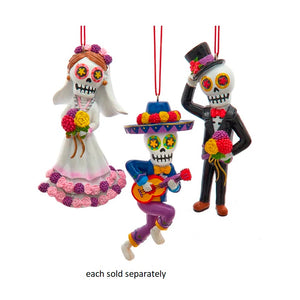 Day of the Dead Skeleton Mariachi, Bride and Groom Ornament, 4.45"
