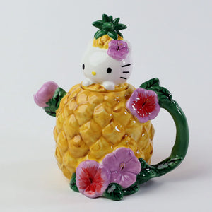 Sanrio Blue Sky Clayworks Hello Kitty Pineapple Teapot, 8"