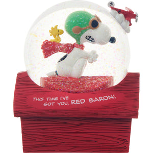 Precious Moments Peanuts Snoopy and Red Baron Musical Snow Globe