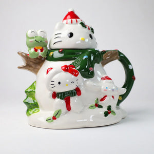 Sanrio Blue Sky Clayworks Hello Kitty & Friends Snowman Fun Teapot, 7.5"
