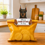 Doberman Official Crumb Catcher on Duty Note or Bag Clip and Fridge Magnet