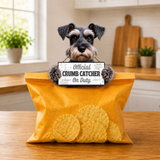 Schnauzer Uncropped Official Crumb Catcher on Duty Note or Bag Clip and Fridge Magnet