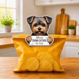 Yorkie Puppy Cut Official Crumb Catcher on Duty Note or Bag Clip and Fridge Magnet