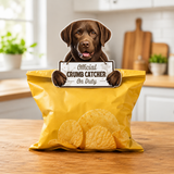 Labrador Chocolate Official Crumb Catcher on Duty Note or Bag Clip and Fridge Magnet