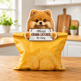 Pomeranian Official Crumb Catcher on Duty Note or Bag Clip and Fridge Magnet