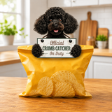 Poodle Black Official Crumb Catcher on Duty Note or Bag Clip and Fridge Magnet