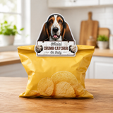 Basset Hound Official Crumb Catcher on Duty Note or Bag Clip and Fridge Magnet