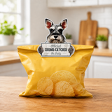 Schnauzer Official Crumb Catcher on Duty Note or Bag Clip and Fridge Magnet