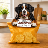 Bernese Mountain Dog Official Crumb Catcher on Duty Note or Bag Clip and Fridge Magnet